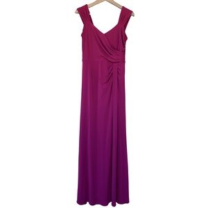 Ann Taylor Fuchsia / Purple Sleeveless Maxi Dress with Draped Waist - size 8